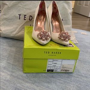 Ted baker ivory heels with pearl